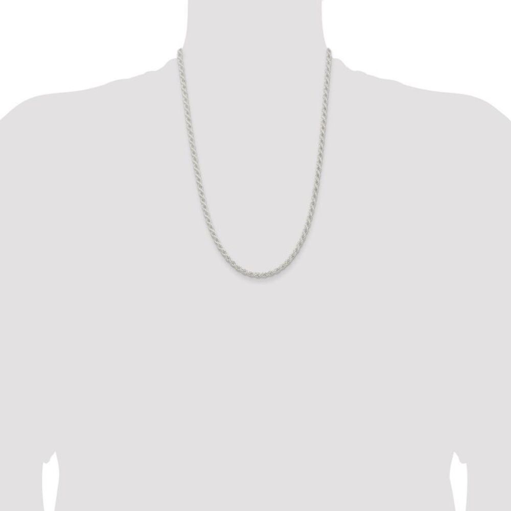 Kazi Luxury Sterling Silver 4.5mm Solid Rope Chain - image 4
